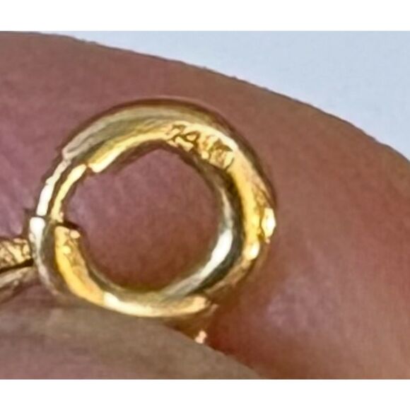 Floating Pearl Necklace 14k Gold Chain RCI 8 Pearls 2.36 Grams 17 Inches Long - Picture 5 of 16